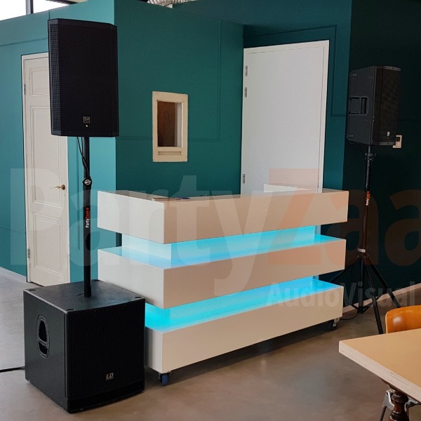 DJ booth Luxe Wit met Led verlichting
